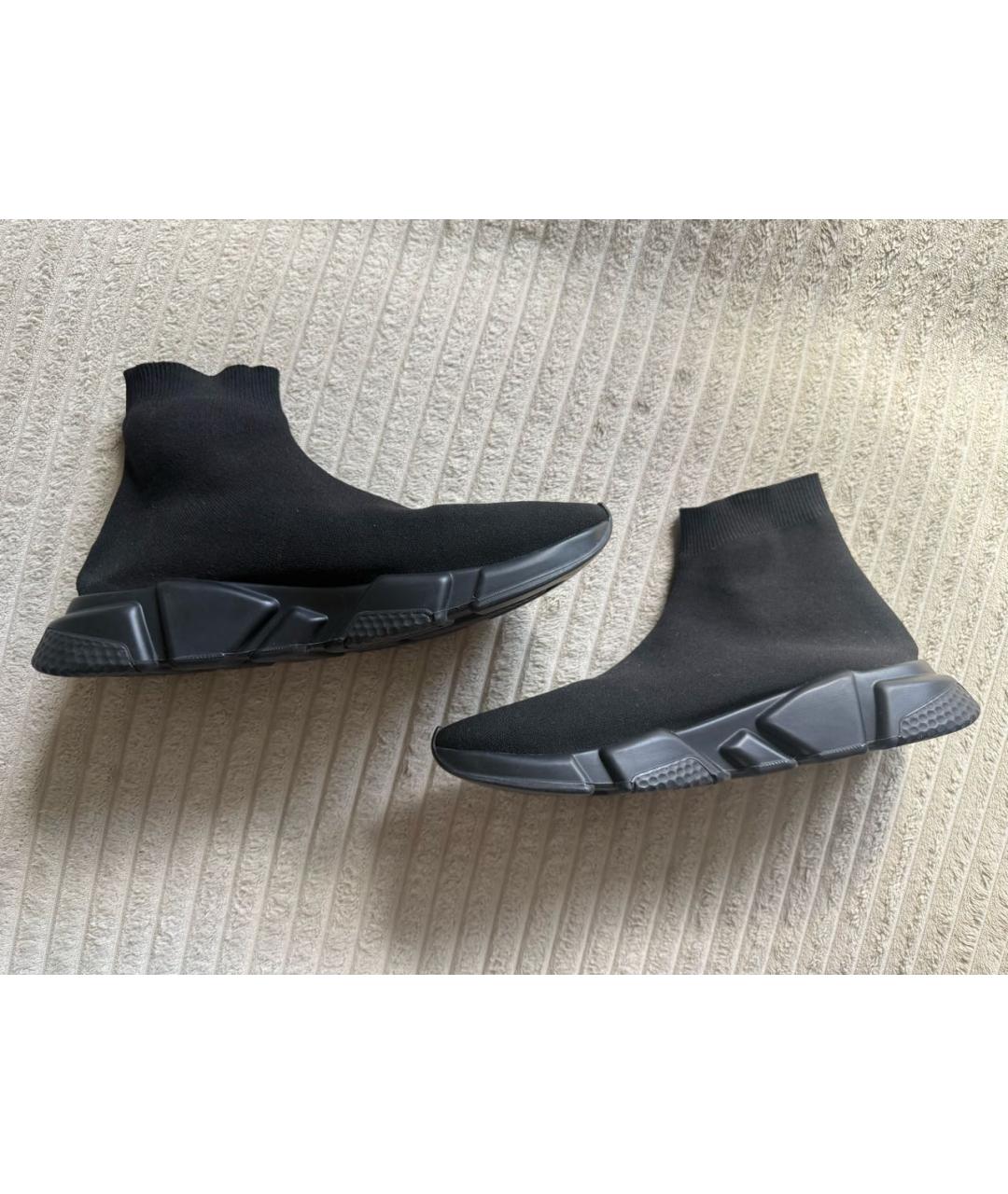 BALENCIAGA Черные текстильные высокие кроссовки / кеды, фото 3