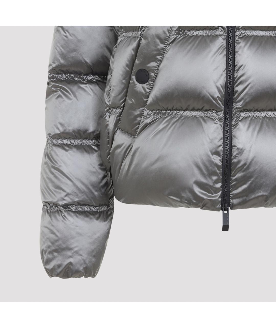 MONCLER Серый полиамидовый пуховик, фото 4