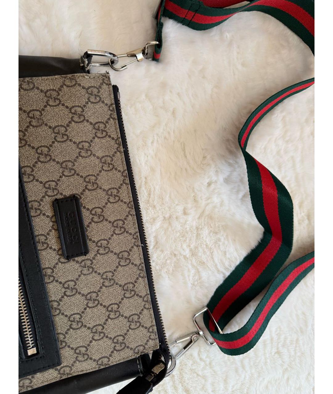 GUCCI Бежевая кожаная сумка на плечо, фото 6