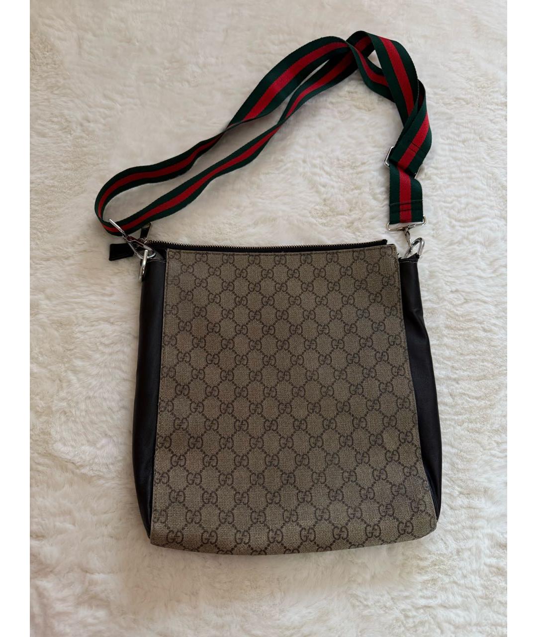 GUCCI Бежевая кожаная сумка на плечо, фото 3