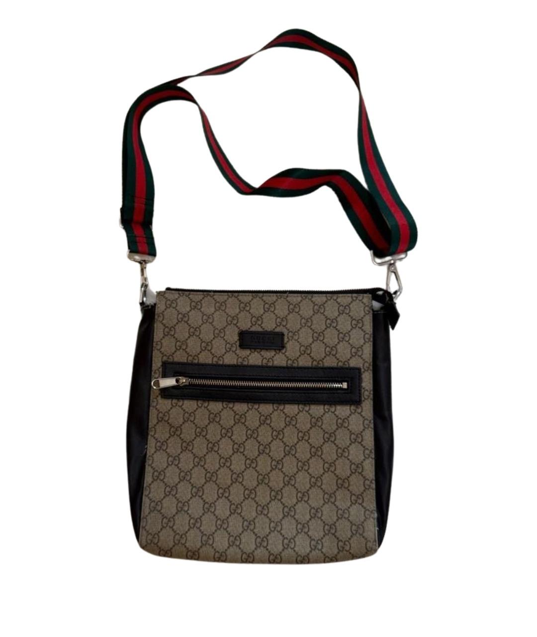 GUCCI Бежевая кожаная сумка на плечо, фото 1