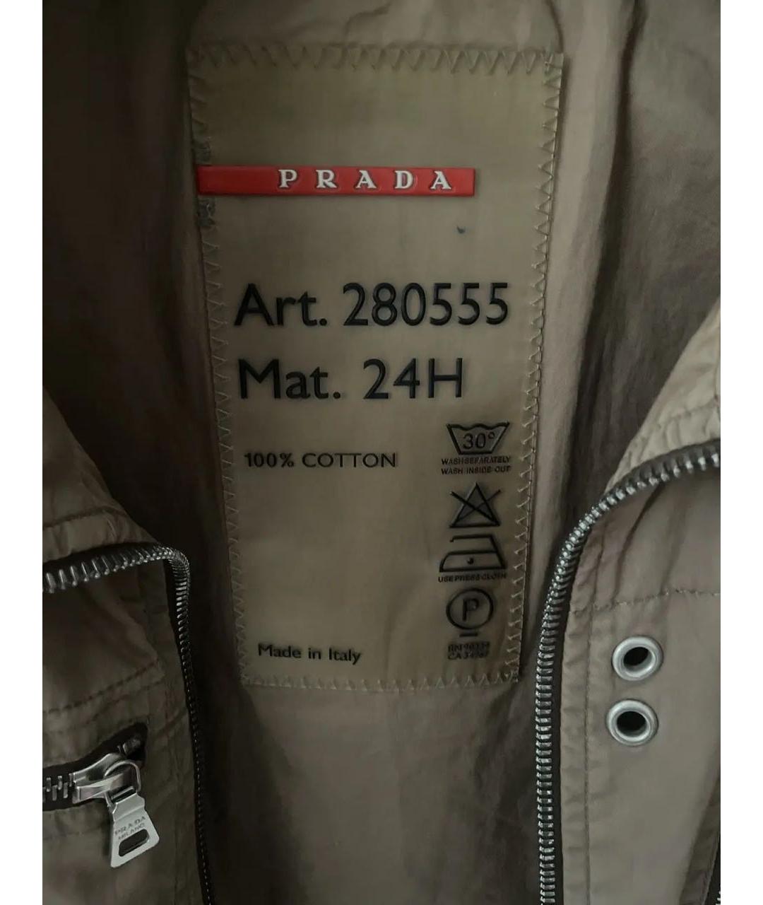 PRADA Коричневая хлопковая куртка, фото 4