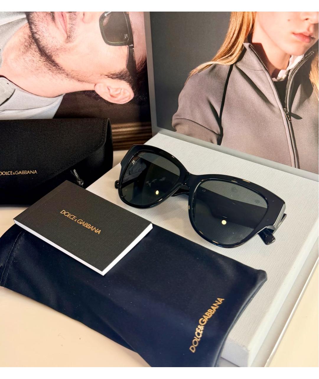 DOLCE&GABBANA Черные пластиковые солнцезащитные очки, фото 4