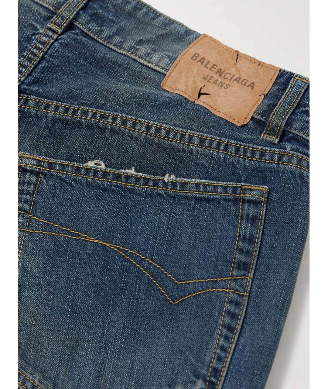 BALENCIAGA Синие хлопковые прямые джинсы, фото 6