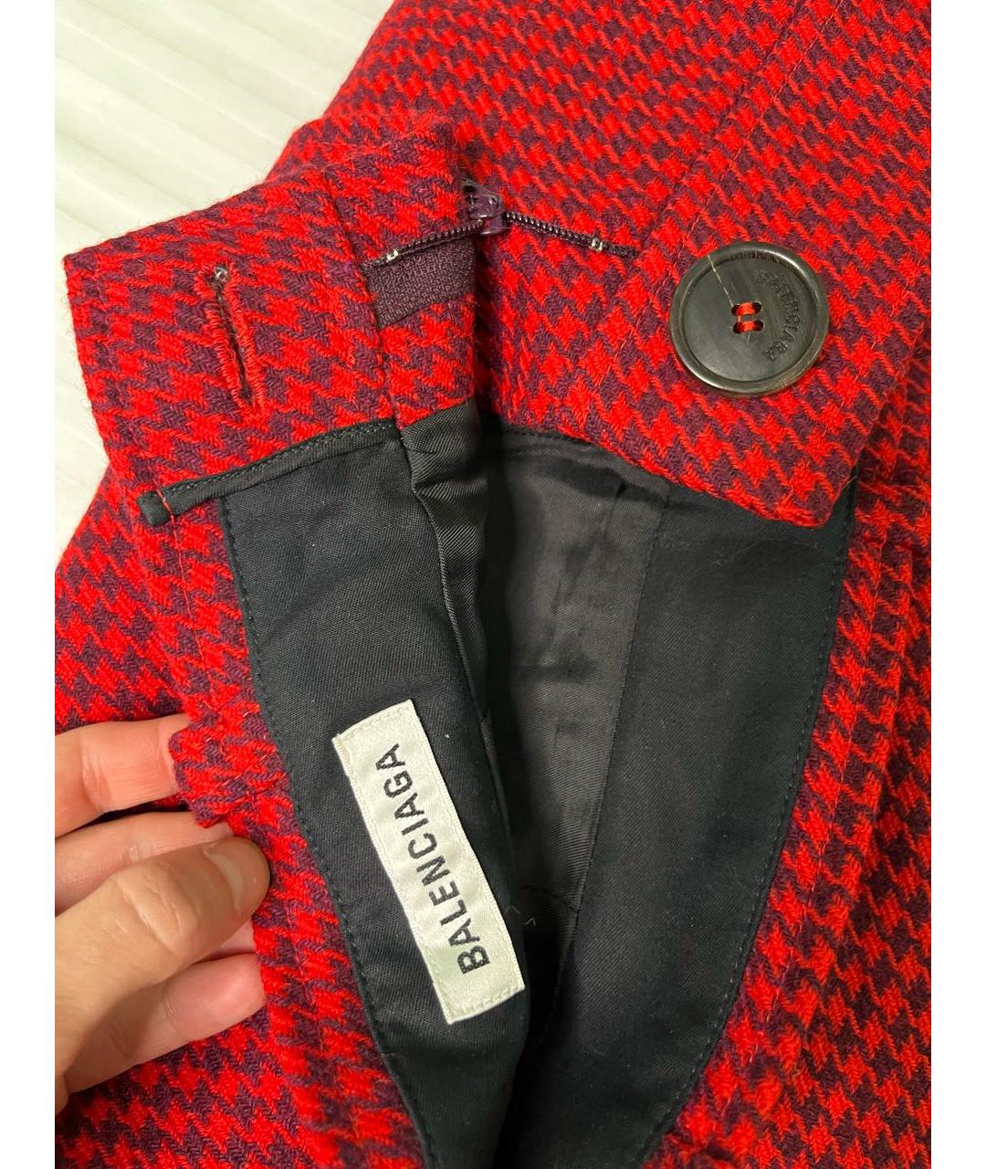 BALENCIAGA Красная шерстяная юбка миди, фото 3