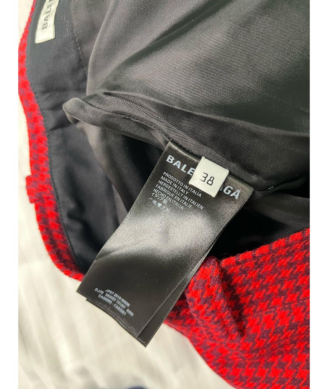 BALENCIAGA Красная шерстяная юбка миди, фото 7