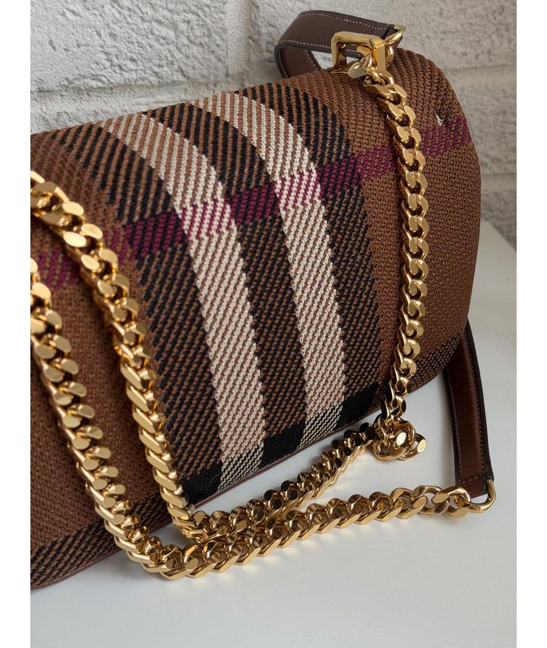 BURBERRY Коричневая кожаная сумка через плечо, фото 2