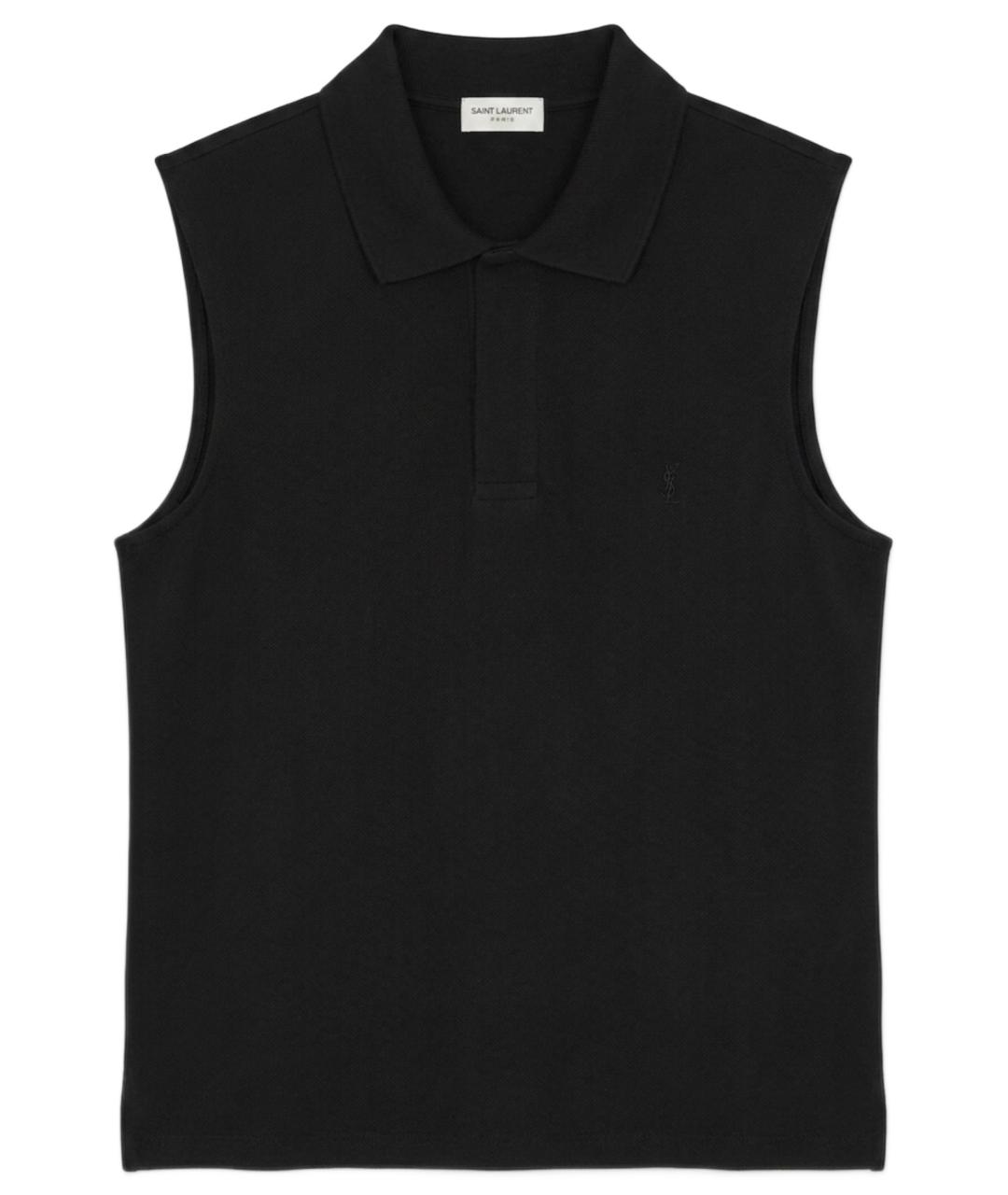 SAINT LAURENT Черная хлопковая майка, фото 1