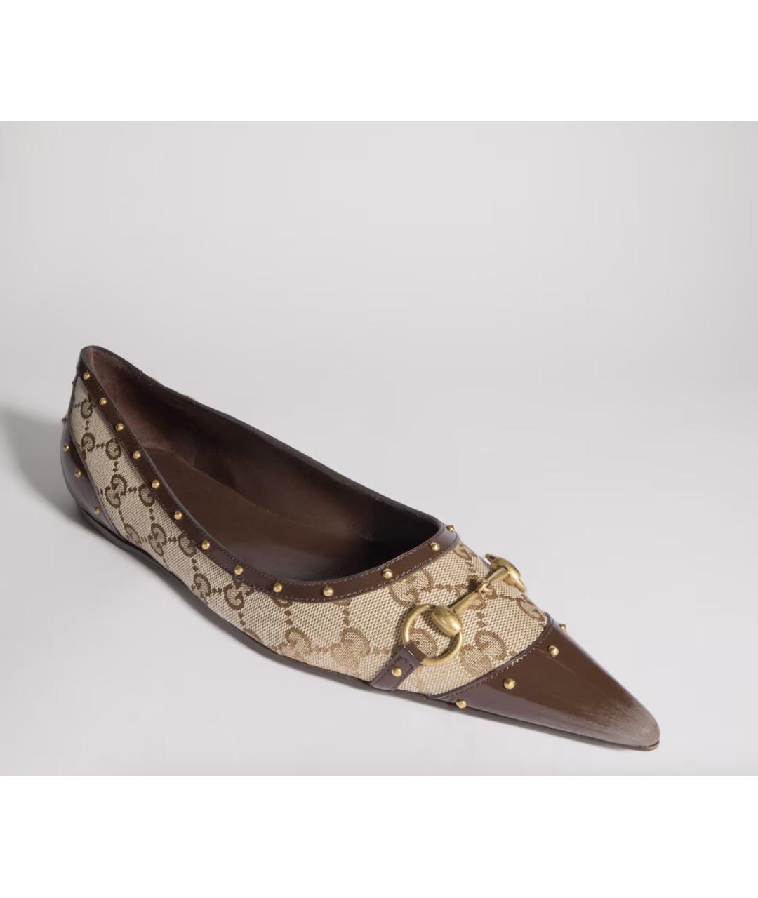 GUCCI Коричневые балетки, фото 3