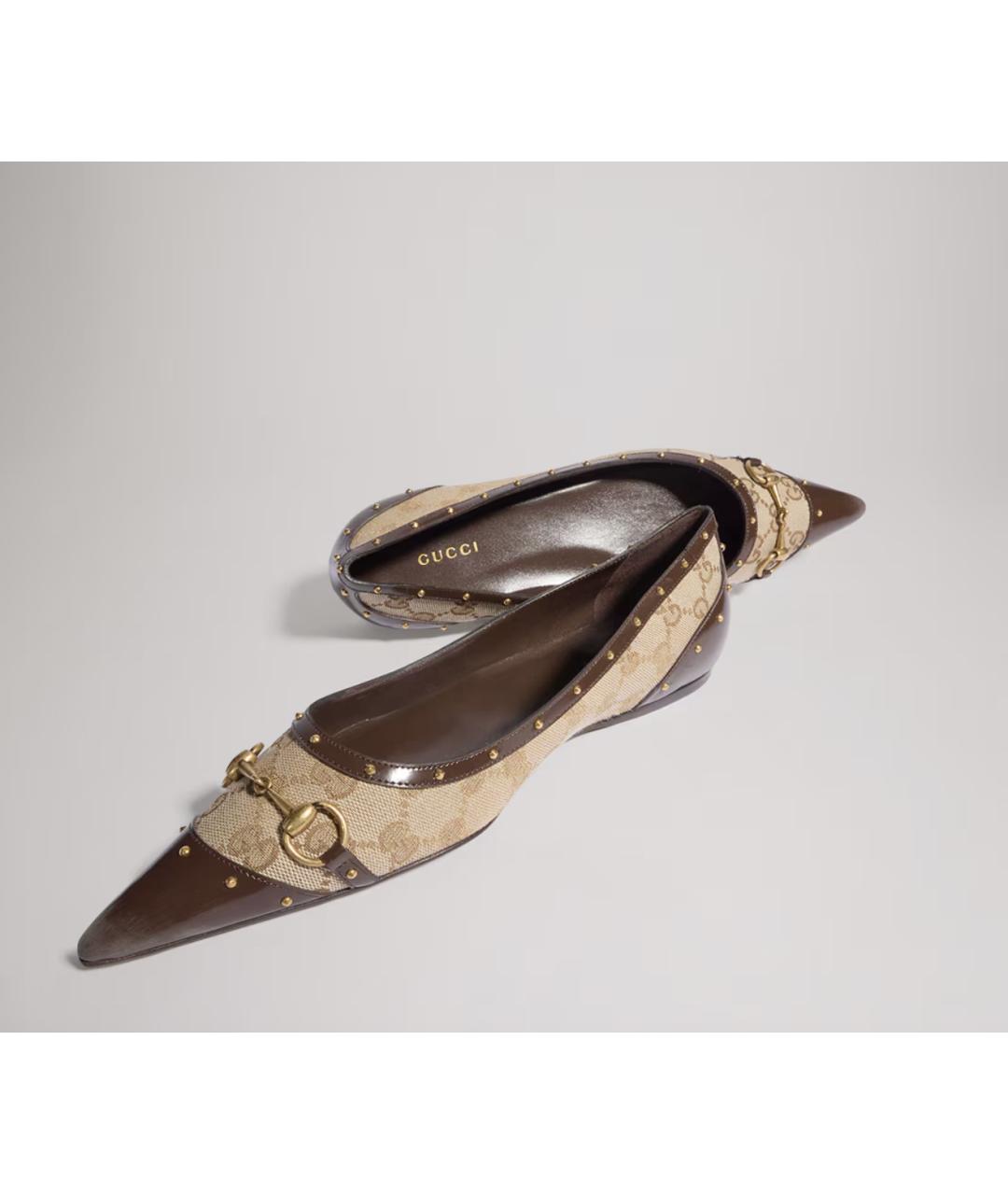 GUCCI Коричневые балетки, фото 2