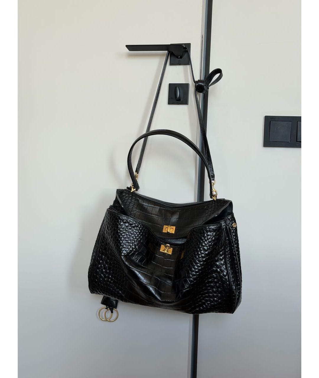 BALENCIAGA Черная сумка тоут из лакированной кожи, фото 1