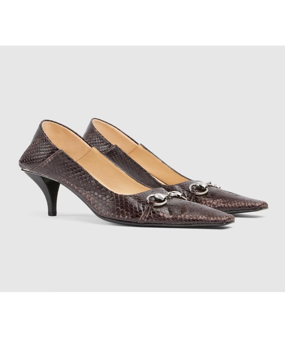 GUCCI Коричневые туфли из экзотической кожи, фото 2