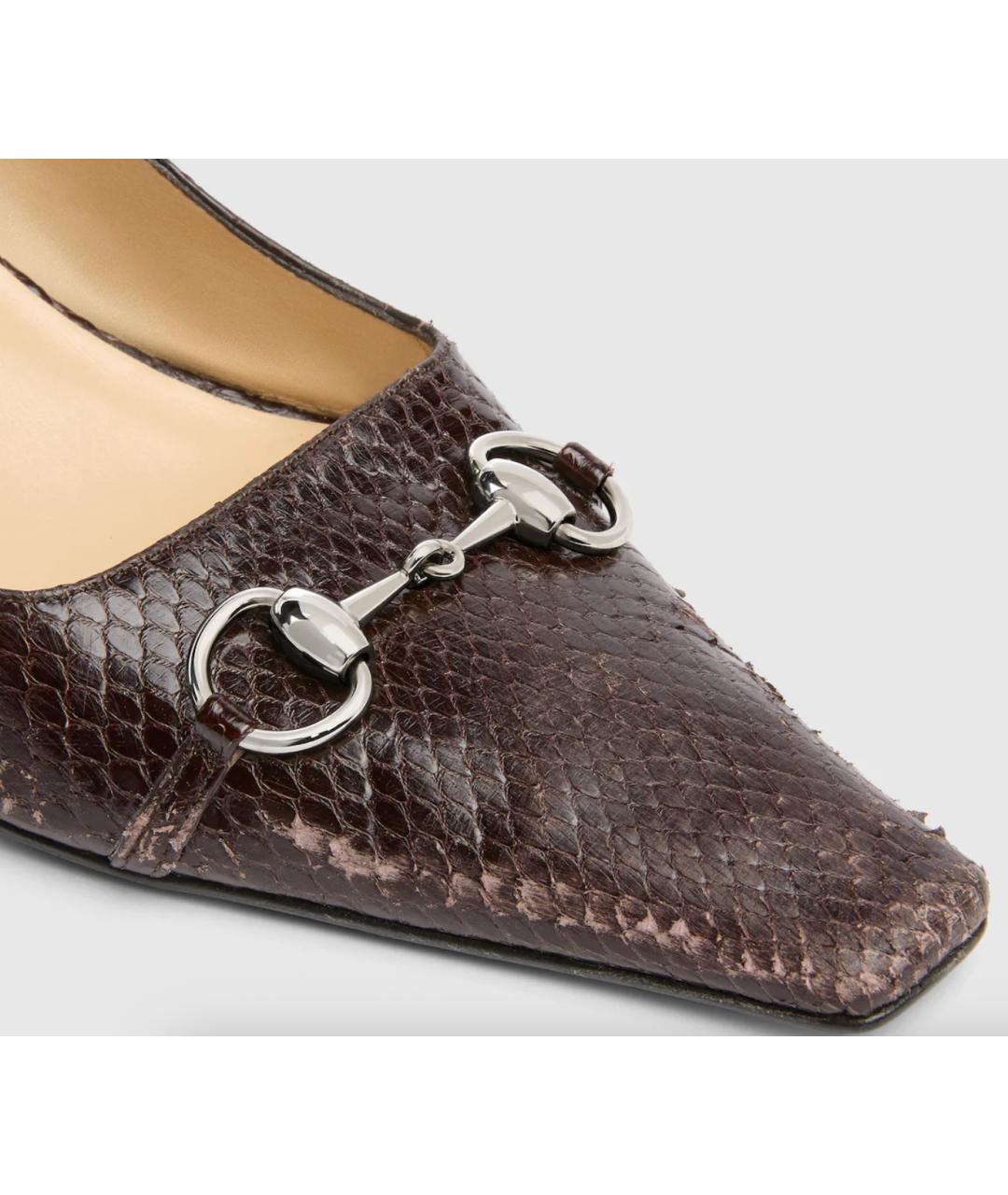 GUCCI Коричневые туфли из экзотической кожи, фото 3
