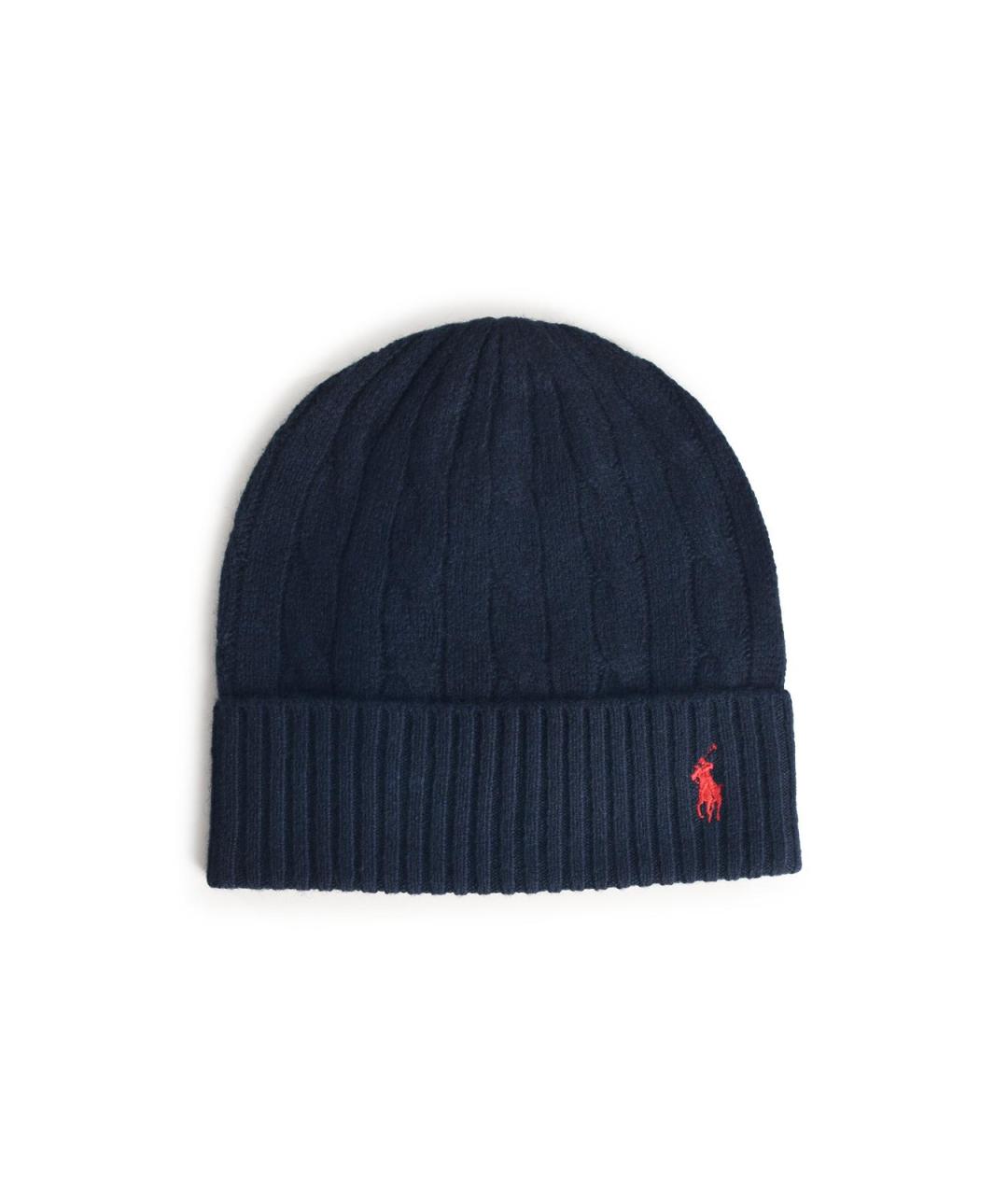 POLO RALPH LAUREN Темно-синяя шерстяная шапка, фото 1