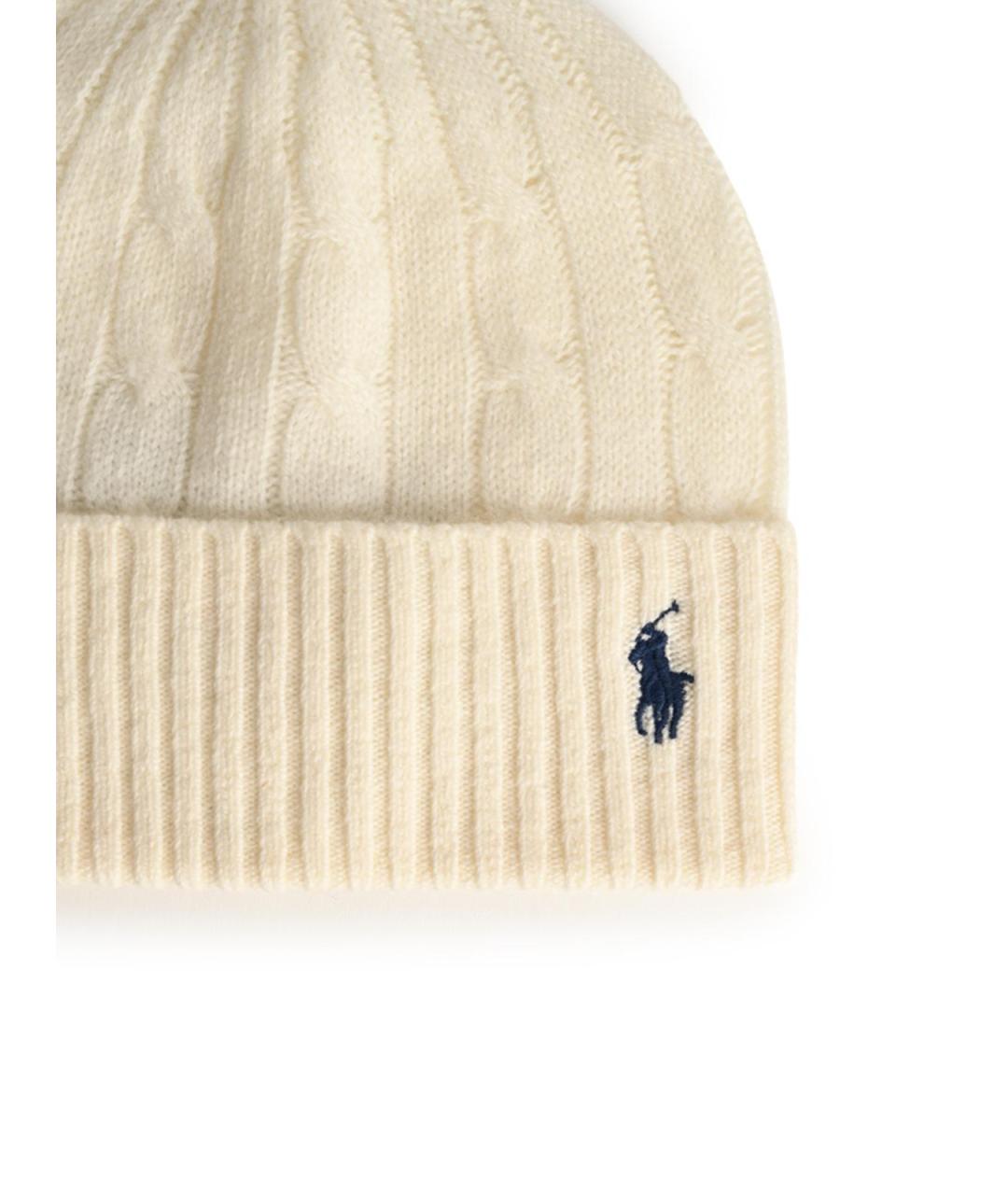 POLO RALPH LAUREN Бежевая шерстяная шапка, фото 3