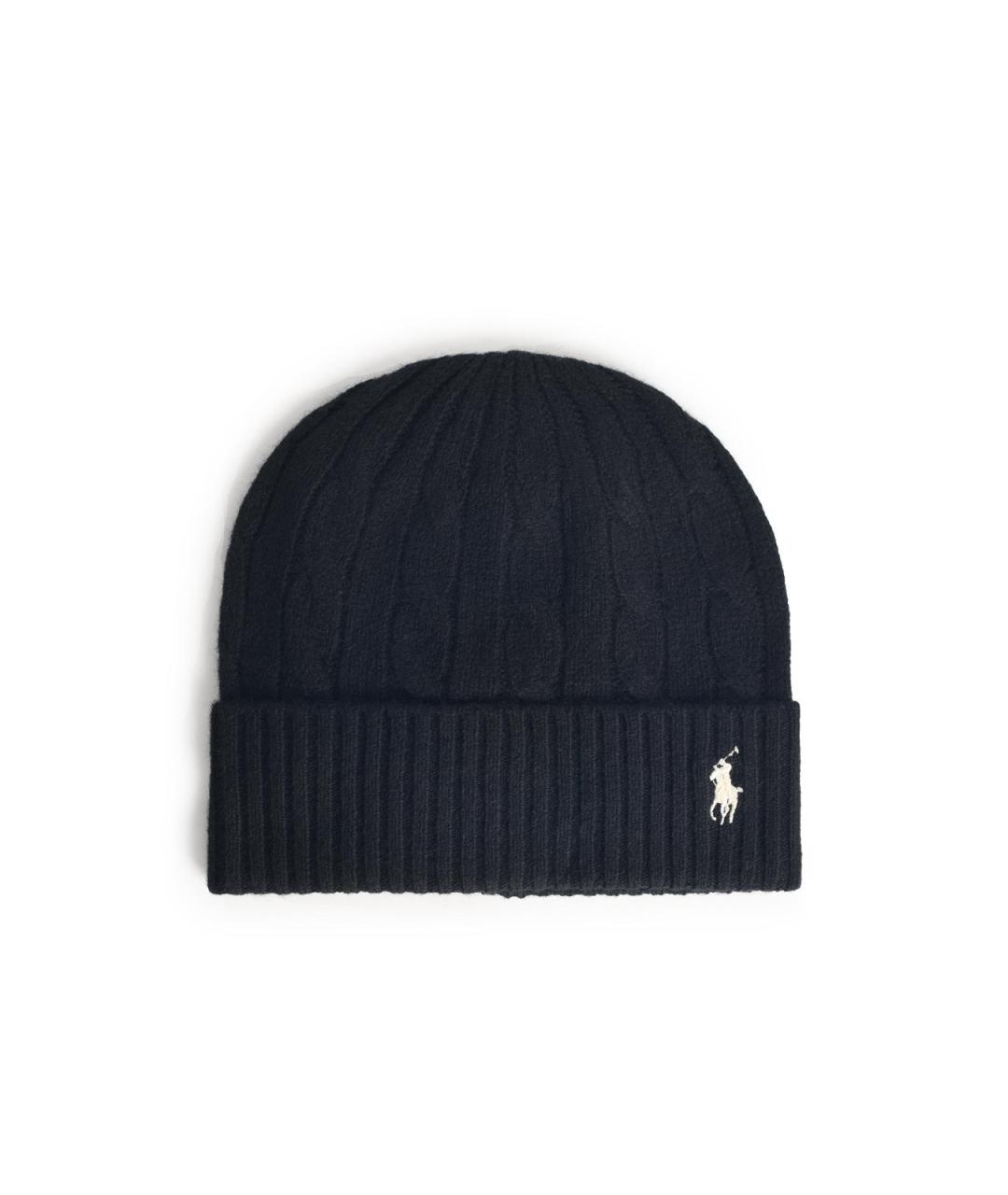 POLO RALPH LAUREN Черная шерстяная шапка, фото 1