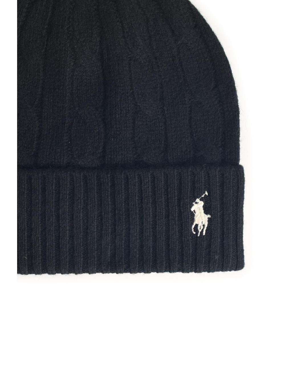 POLO RALPH LAUREN Черная шерстяная шапка, фото 3