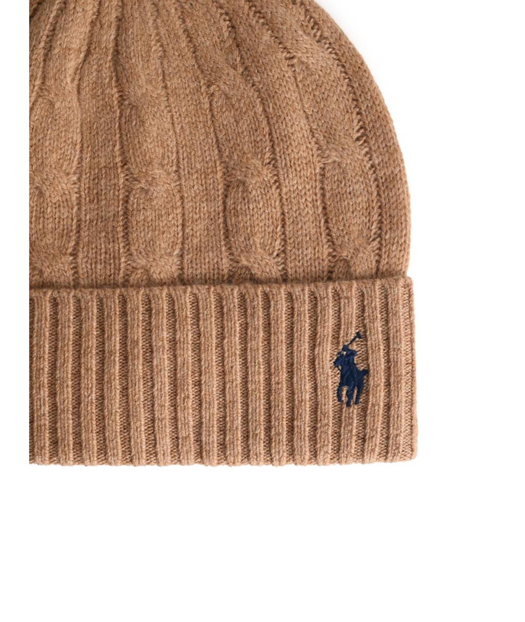 POLO RALPH LAUREN Коричневая шерстяная шапка, фото 3