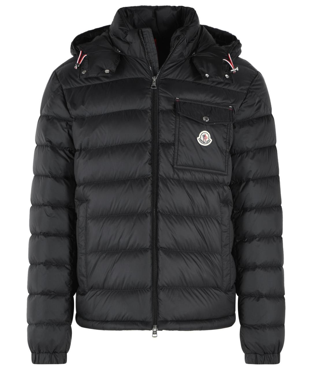 MONCLER Черный полиамидовый пуховик, фото 1
