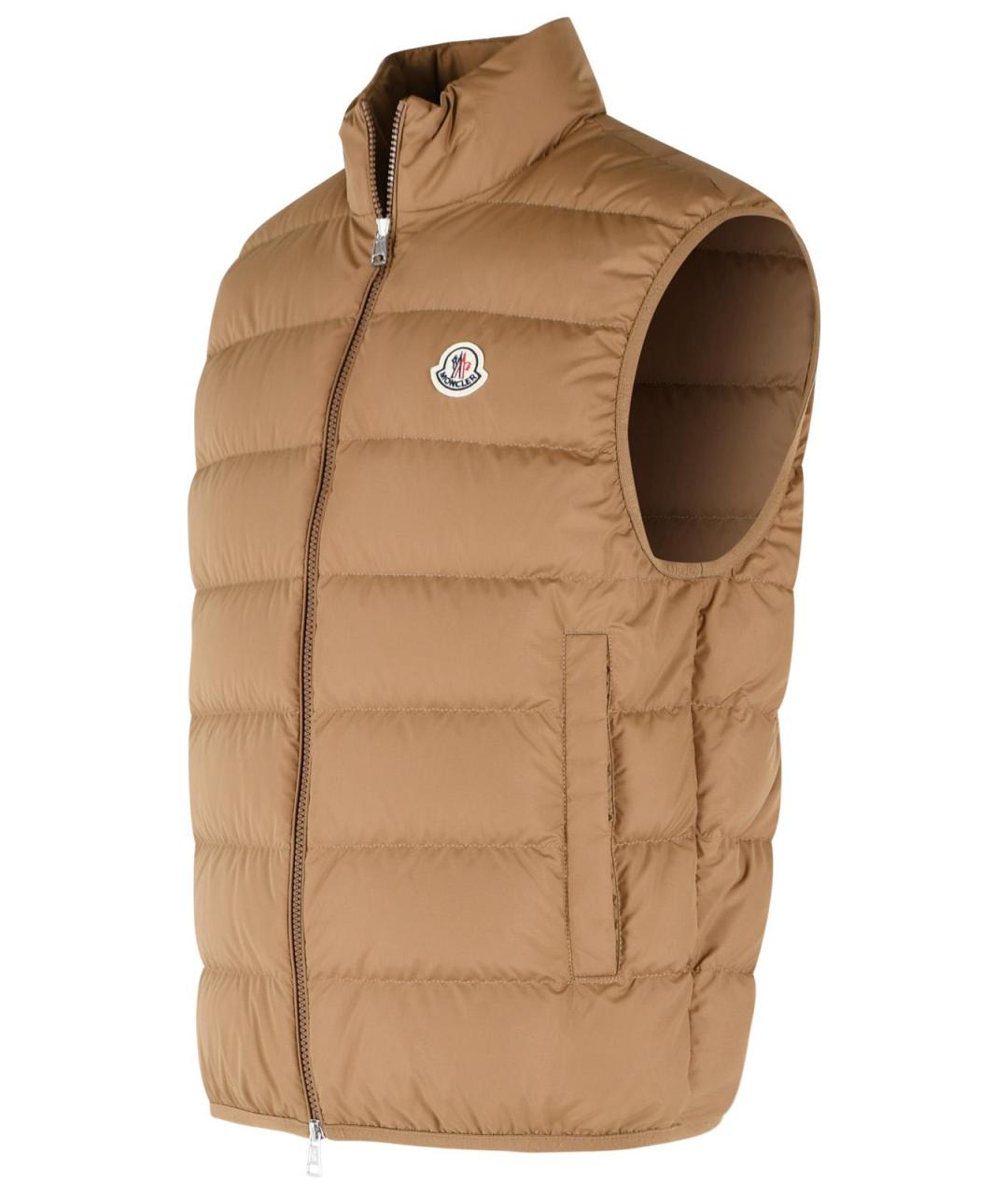MONCLER Коричневый полиэстеровый жилет, фото 2