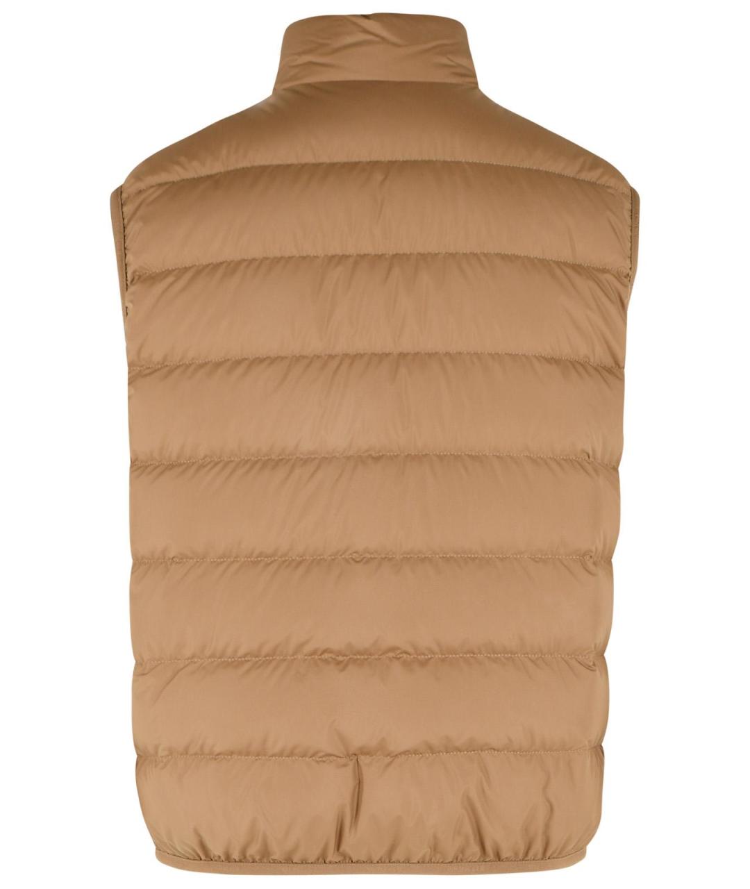 MONCLER Коричневый полиэстеровый жилет, фото 3
