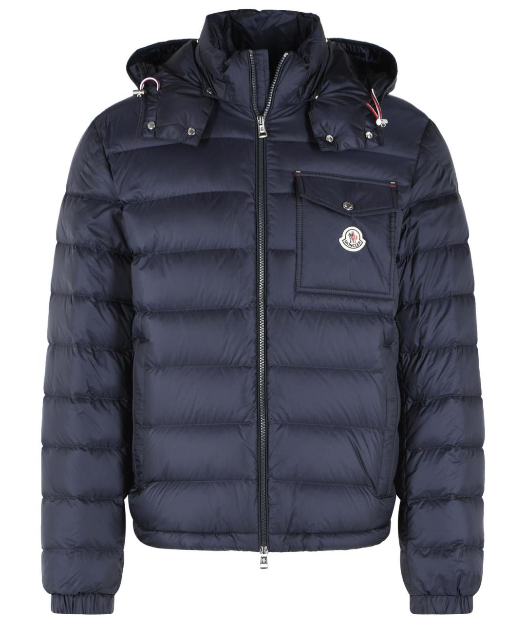 MONCLER Синий полиамидовый пуховик, фото 1