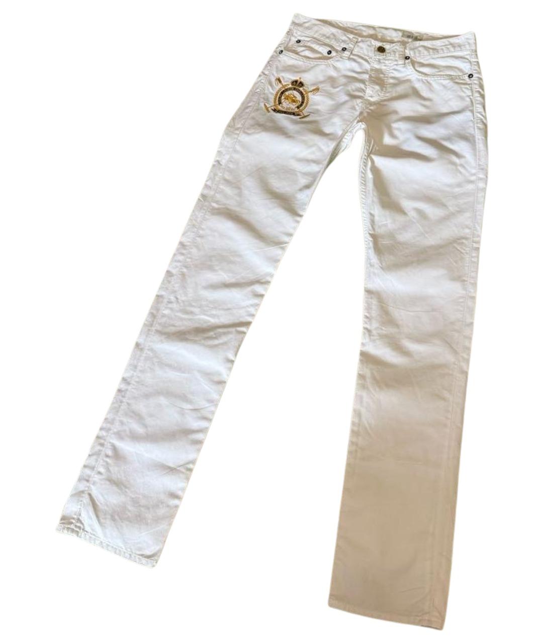 POLO RALPH LAUREN Белые хлопко-льняные прямые джинсы, фото 1
