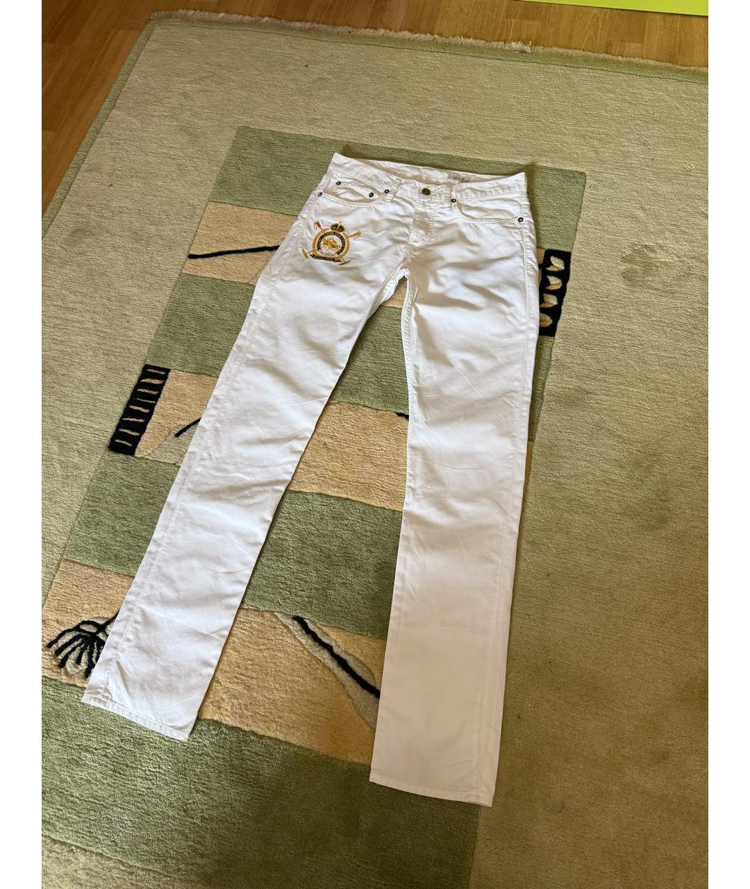 POLO RALPH LAUREN Белые хлопко-льняные прямые джинсы, фото 5