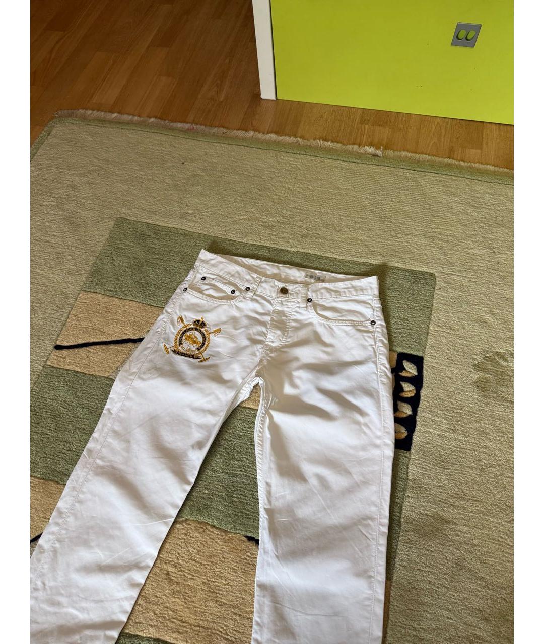 POLO RALPH LAUREN Белые хлопко-льняные прямые джинсы, фото 2