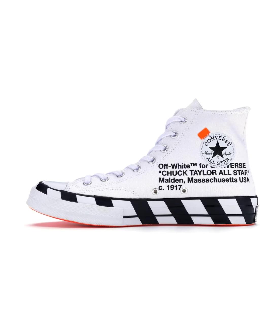 CONVERSE Белые текстильные высокие кроссовки / кеды, фото 2