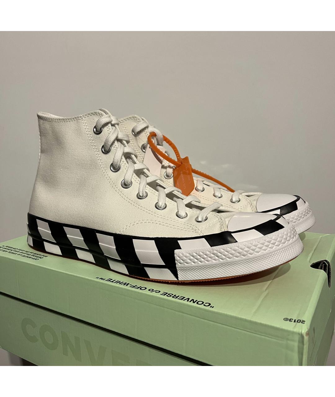 CONVERSE Белые текстильные высокие кроссовки / кеды, фото 3