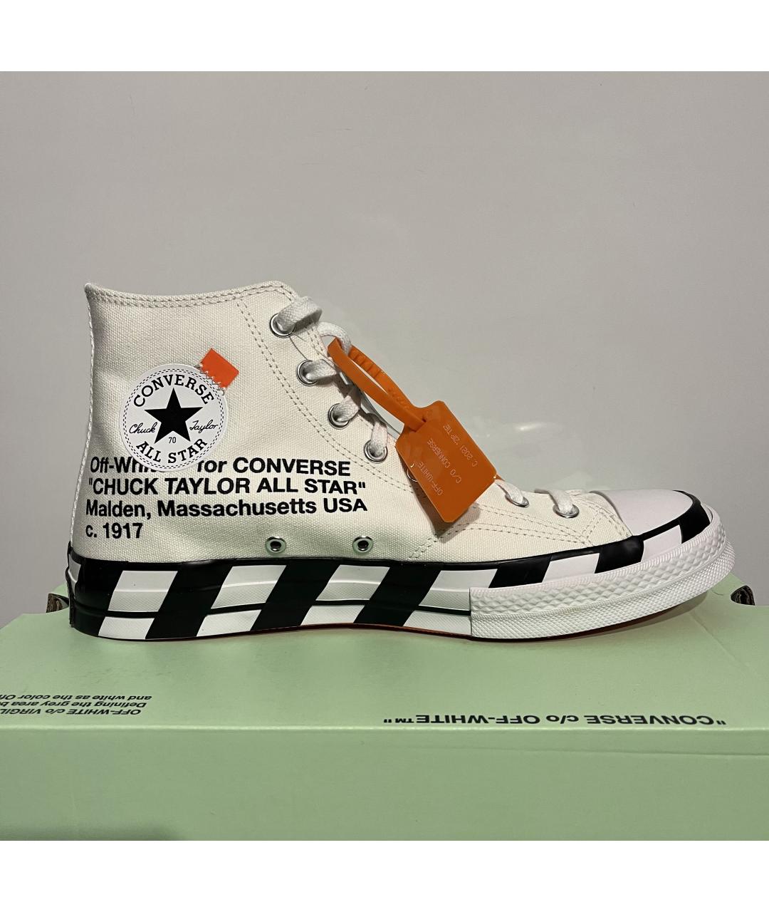 CONVERSE Белые текстильные высокие кроссовки / кеды, фото 10