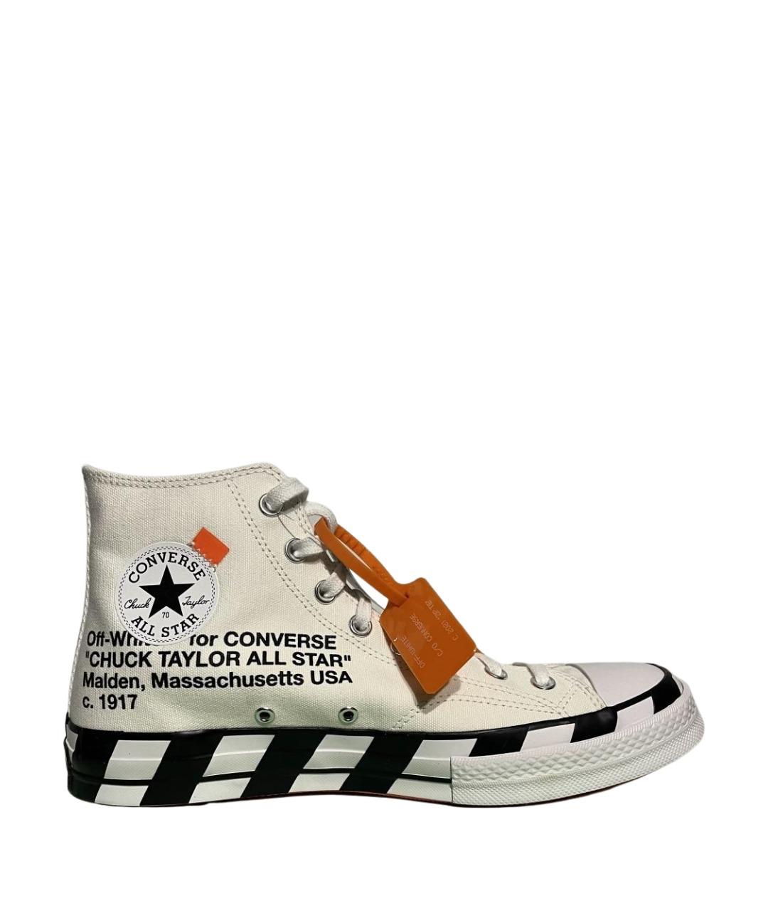 CONVERSE Белые текстильные высокие кроссовки / кеды, фото 1