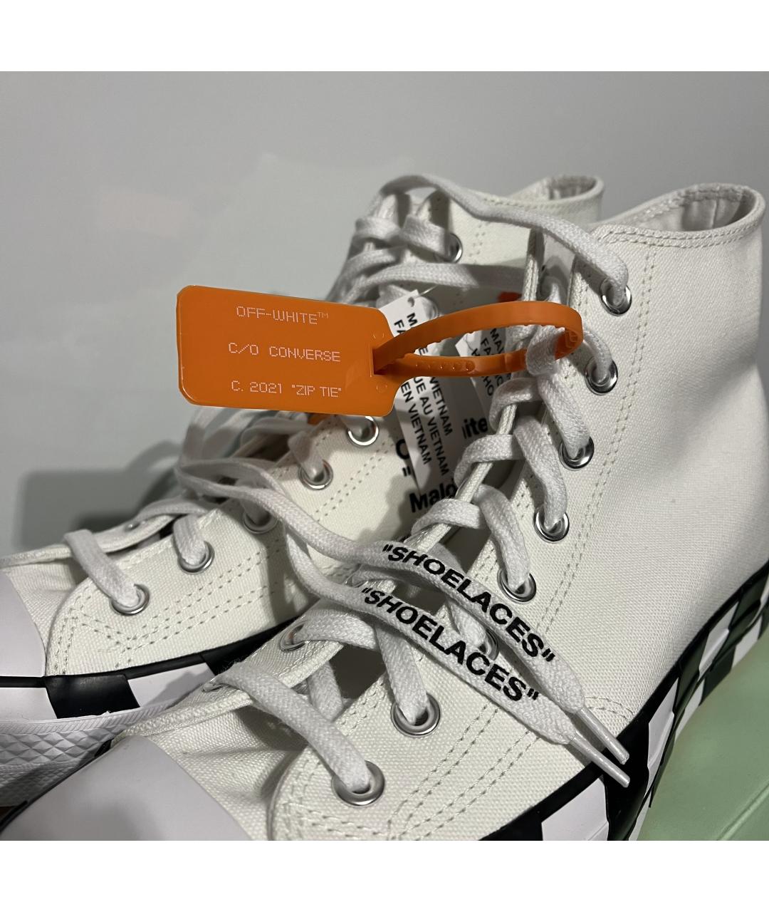 CONVERSE Белые текстильные высокие кроссовки / кеды, фото 5