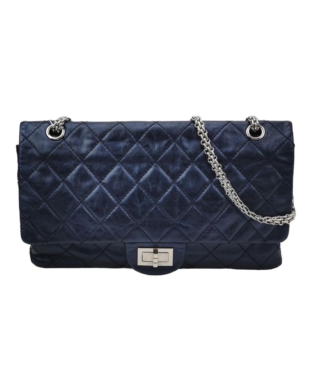 CHANEL Темно-синяя кожаная сумка через плечо, фото 1