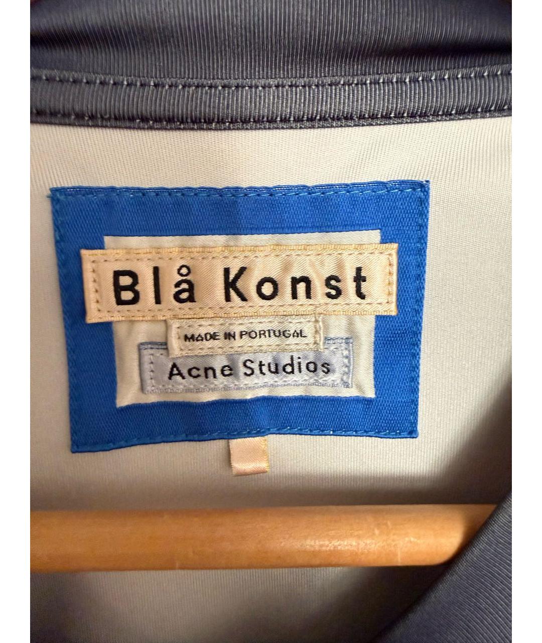 ACNE STUDIOS Темно-синяя полиэстеровая футболка, фото 3