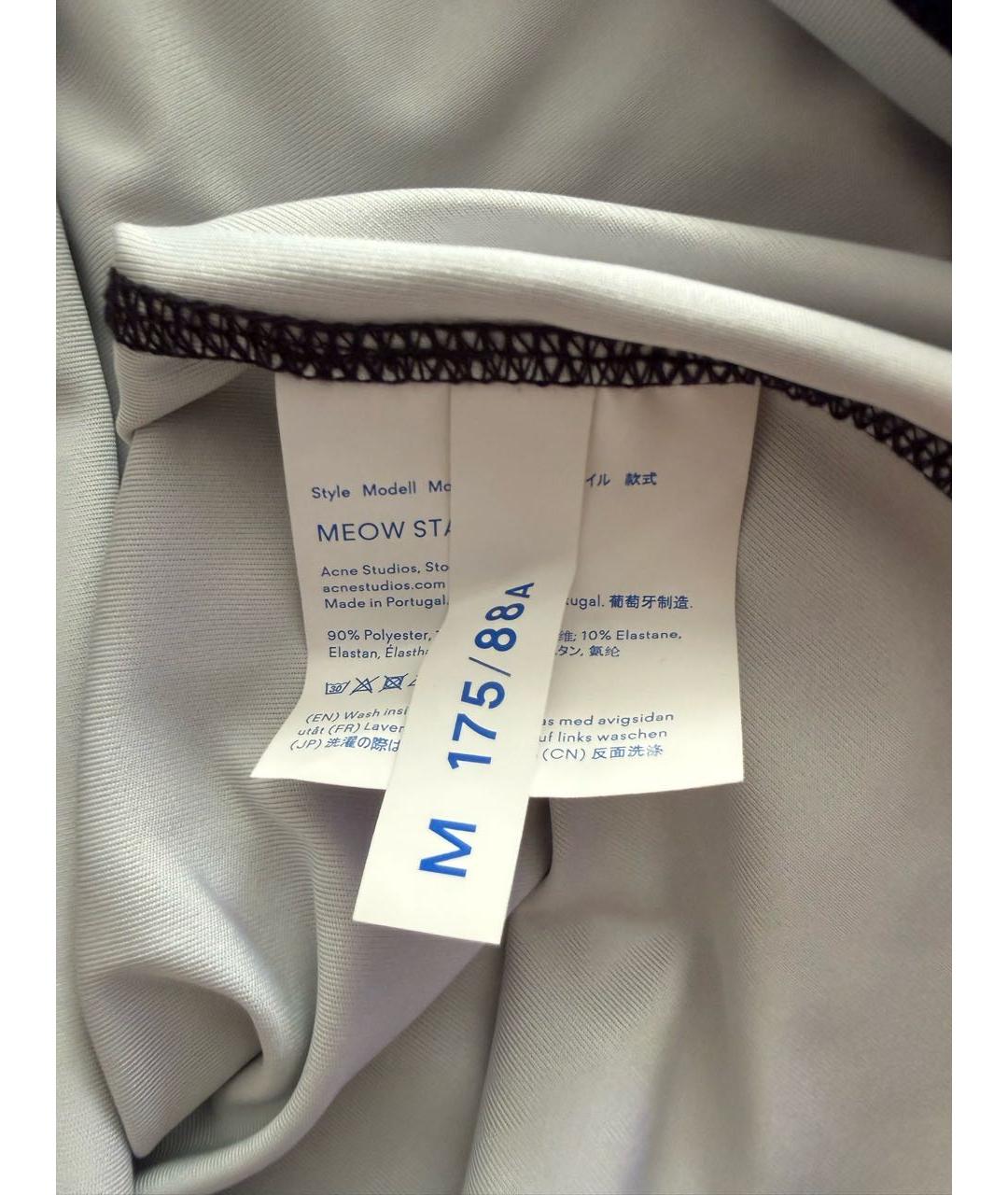 ACNE STUDIOS Темно-синяя полиэстеровая футболка, фото 4