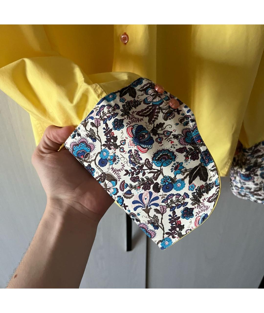 DOLCE&GABBANA Желтая хлопковая классическая рубашка, фото 4