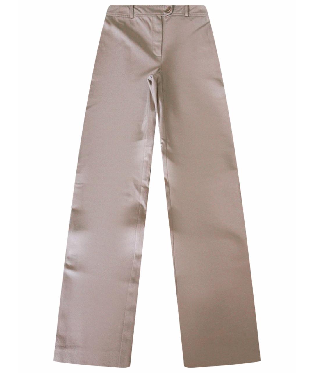 MAX MARA Бежевые хлопковые прямые брюки, фото 1
