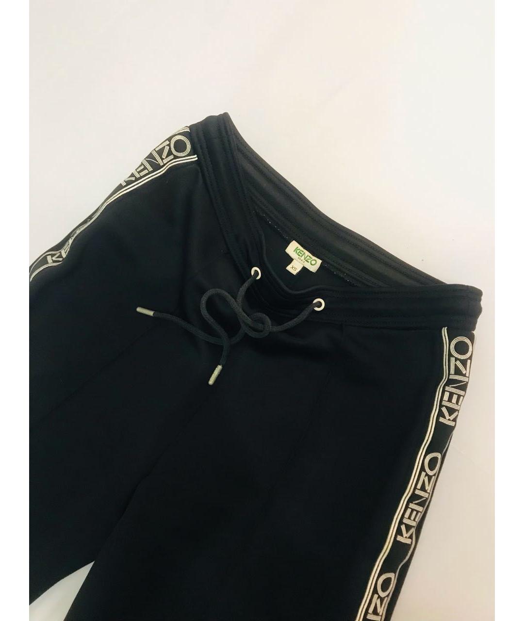 KENZO Черные вискозные брюки широкие, фото 3