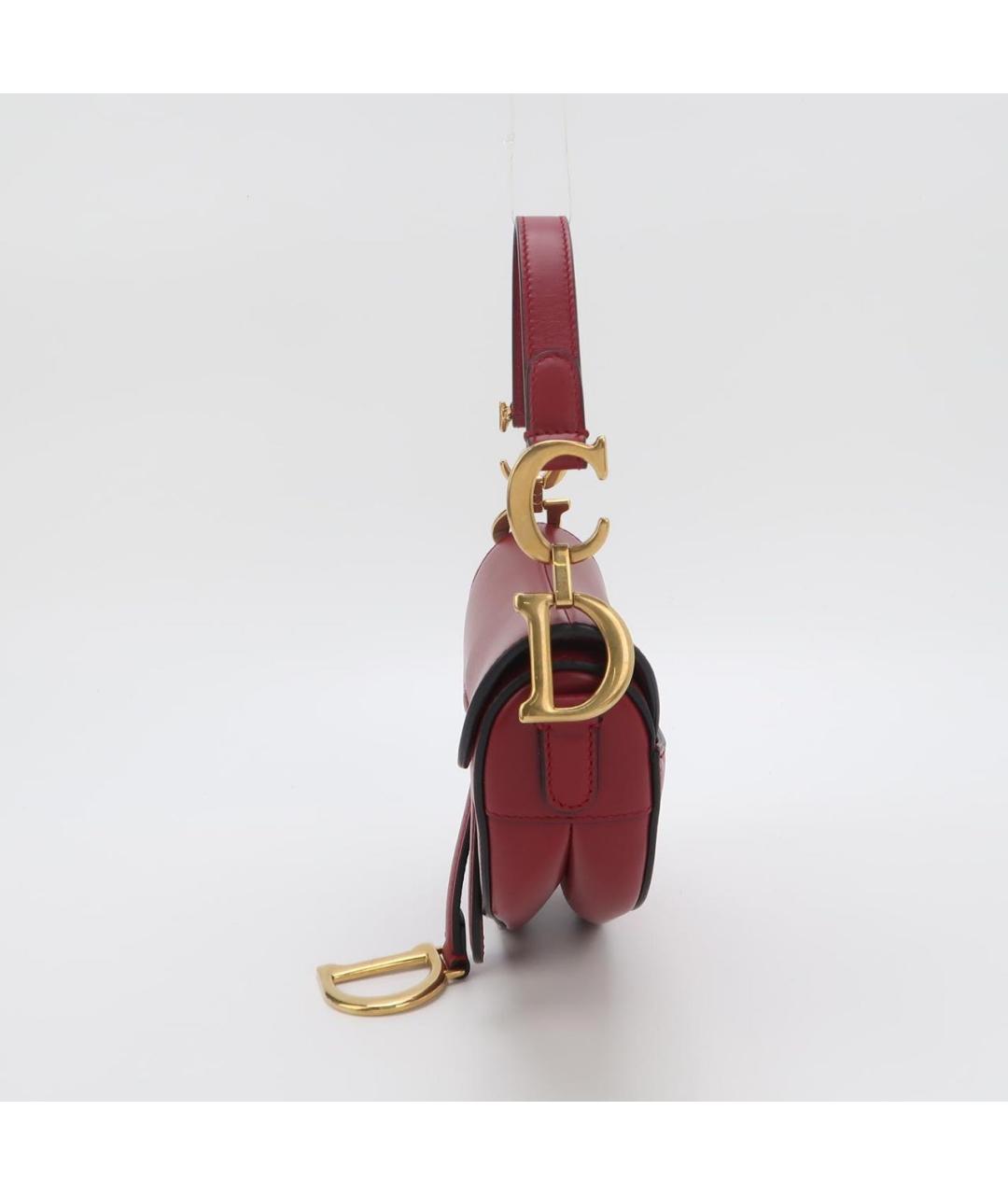 CHRISTIAN DIOR Красная кожаная сумка с короткими ручками, фото 2