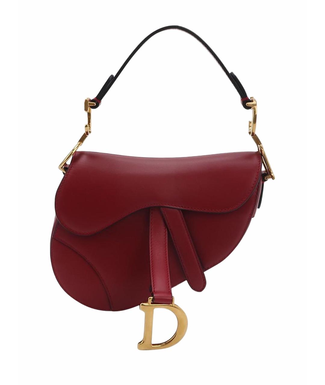 CHRISTIAN DIOR Красная кожаная сумка с короткими ручками, фото 1