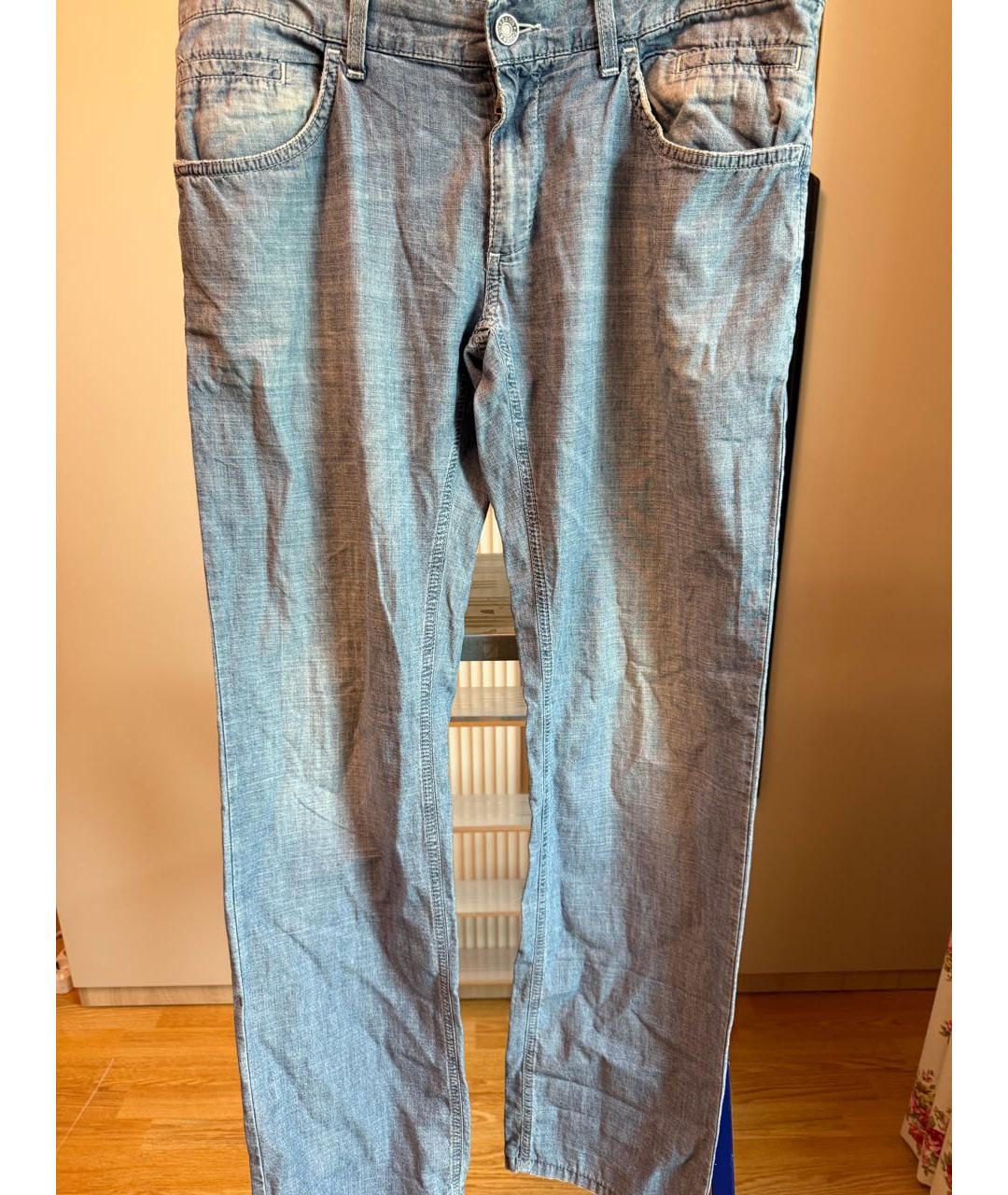 DOLCE&GABBANA Голубые хлопковые прямые джинсы, фото 5