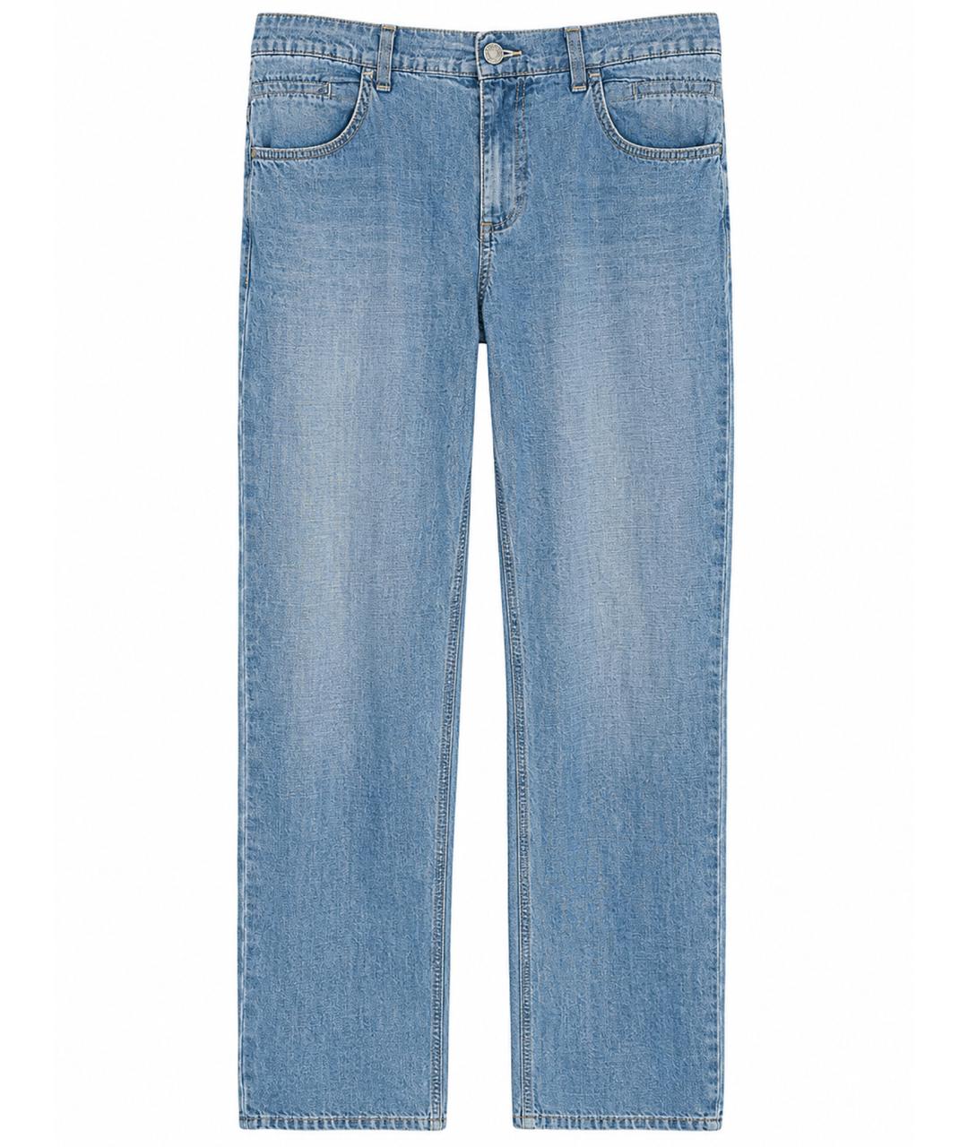 DOLCE&GABBANA Голубые хлопковые прямые джинсы, фото 1