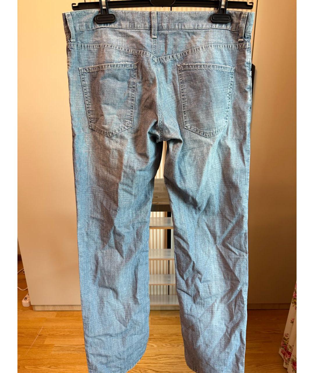 DOLCE&GABBANA Голубые хлопковые прямые джинсы, фото 2
