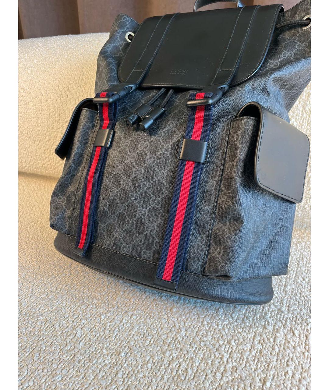 GUCCI Антрацитовый кожаный рюкзак, фото 8