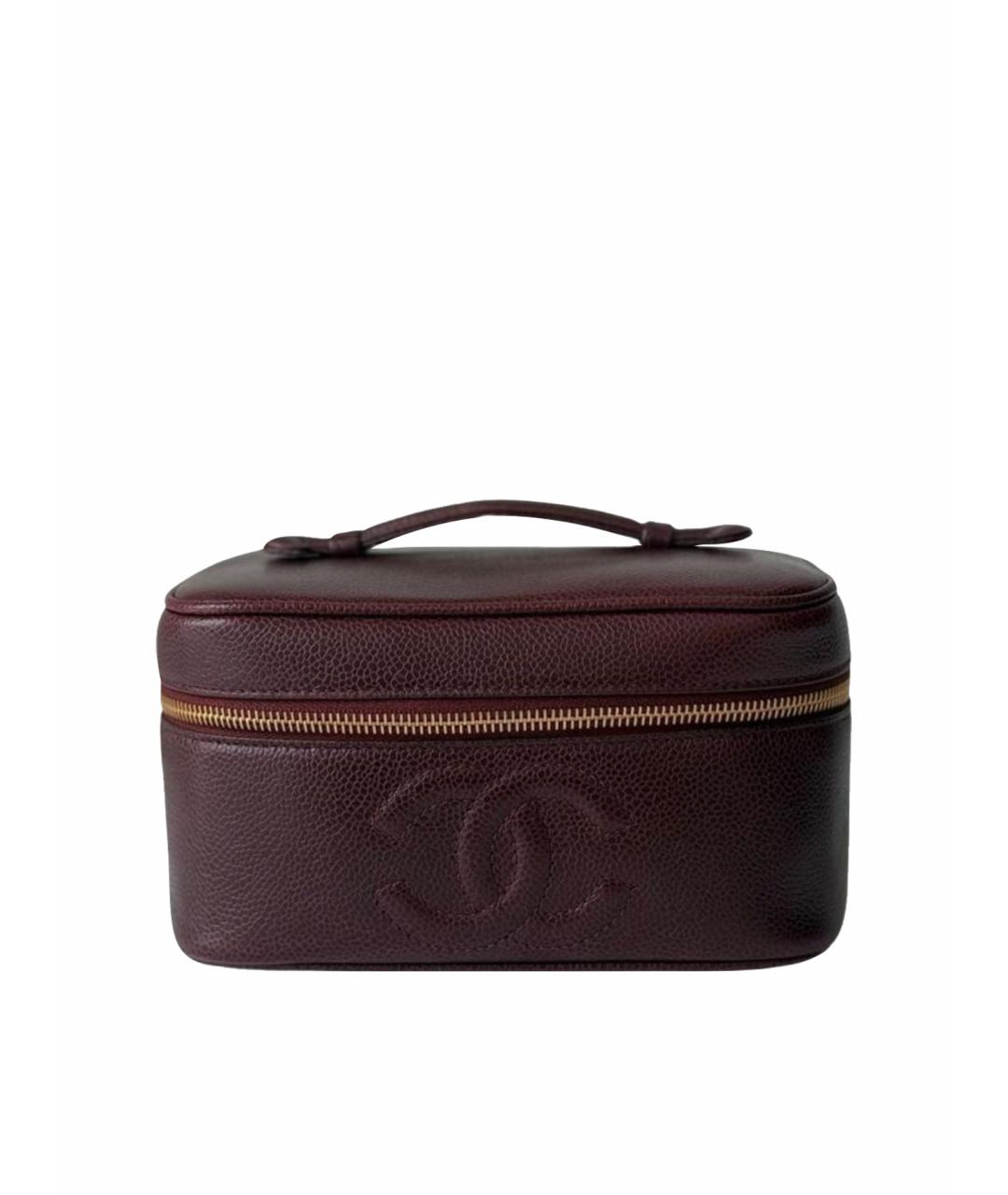 CHANEL Бордовая кожаная косметичка, фото 1