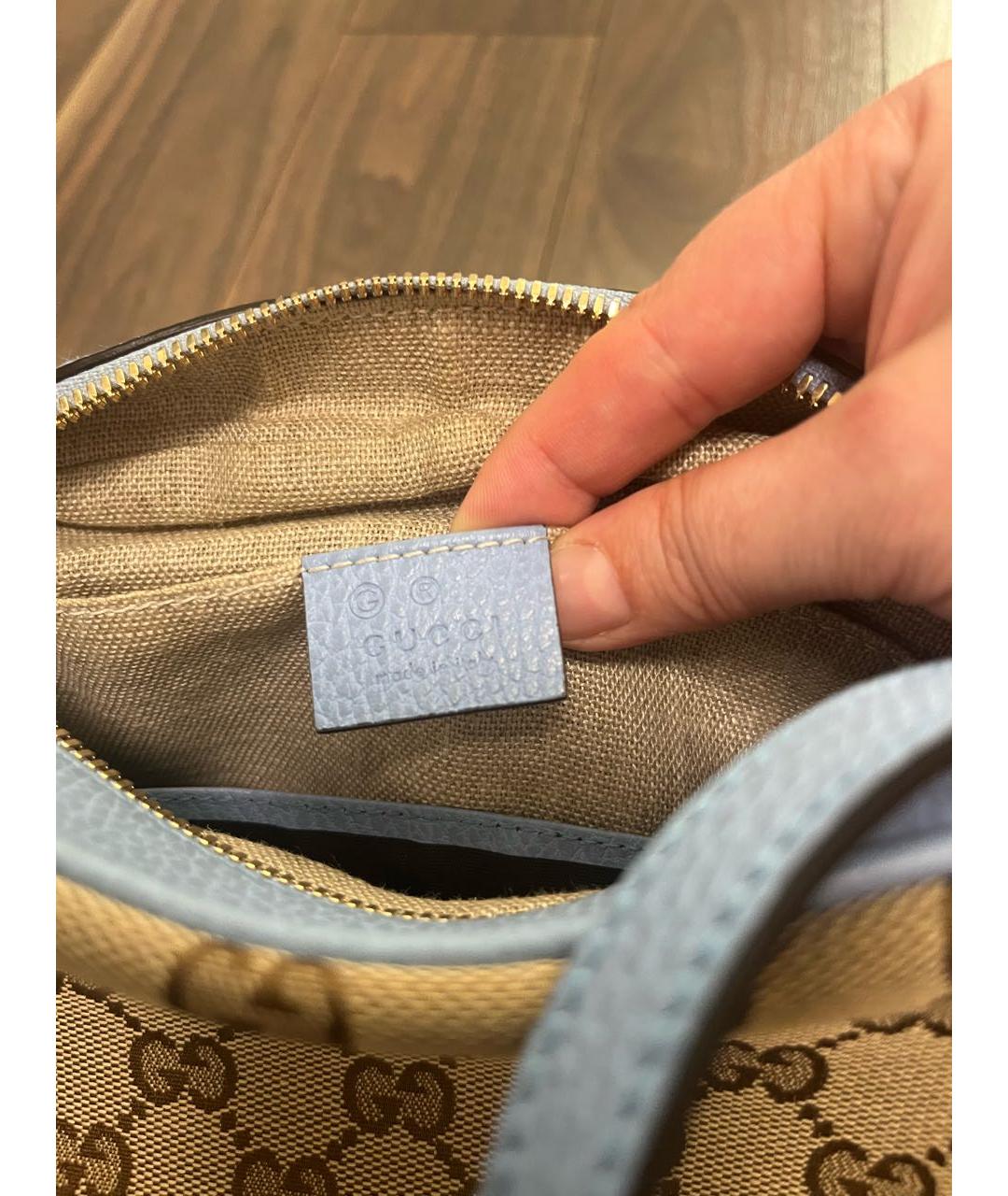 GUCCI Бежевая тканевая сумка через плечо, фото 4