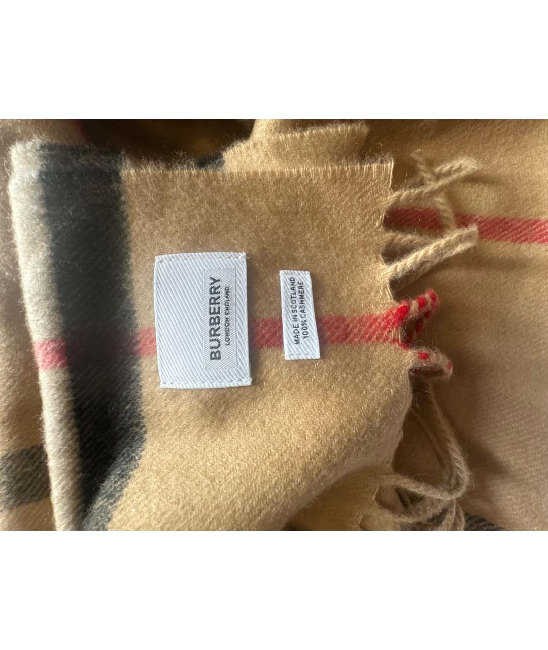 BURBERRY Бежевый кашемировый шарф, фото 3