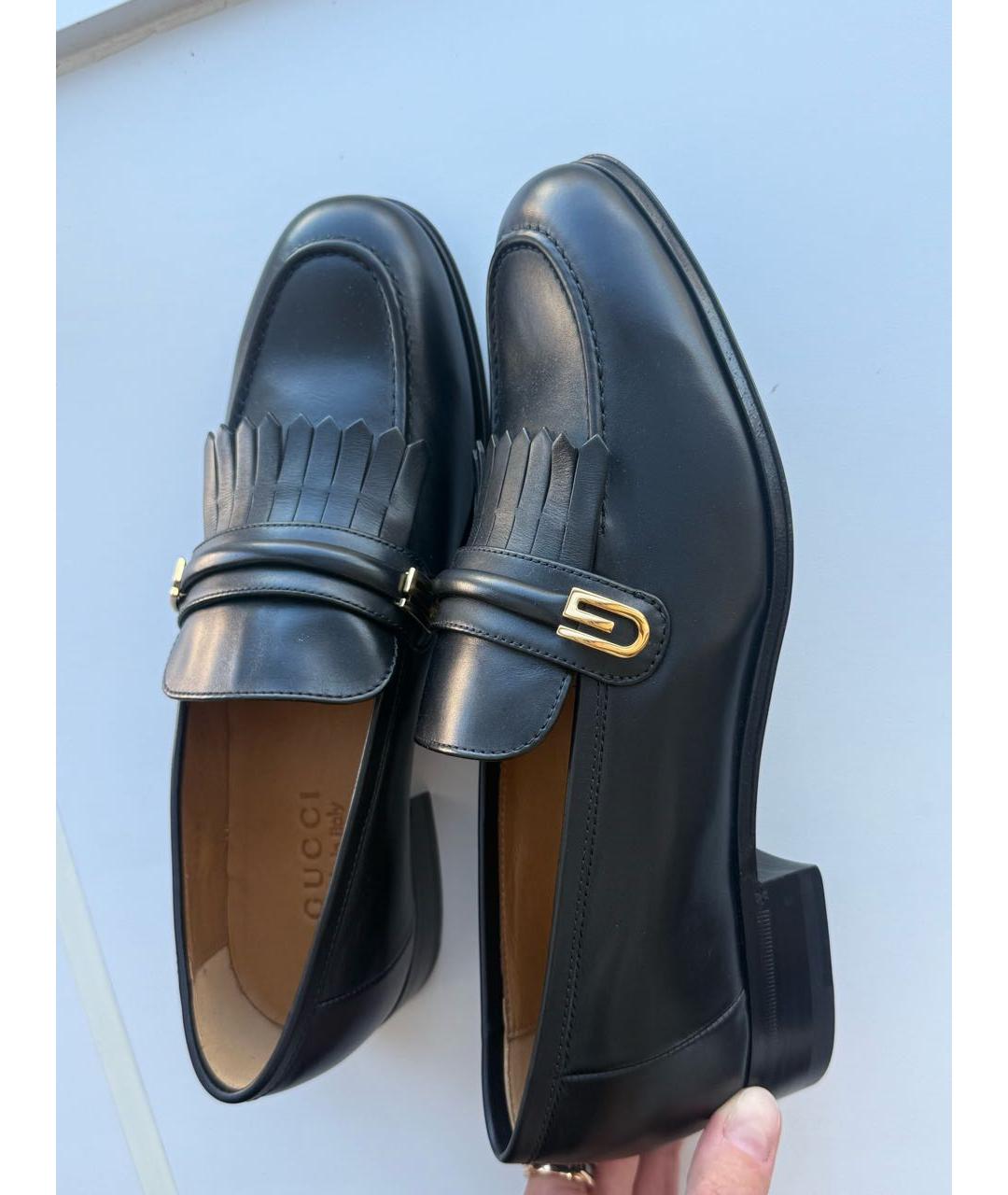 GUCCI Черные кожаные лоферы, фото 3